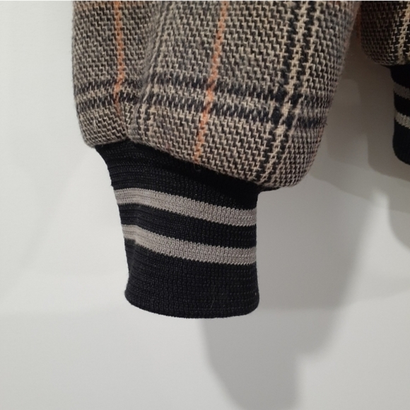 Vintage Wool Bomber Jacket with Fleece Collar - Picture 3 of 10